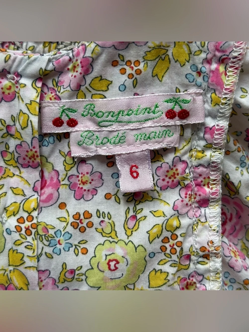 Bonpoint Girls Cadelili Smocked Liberty Floral Dress - Size 6M